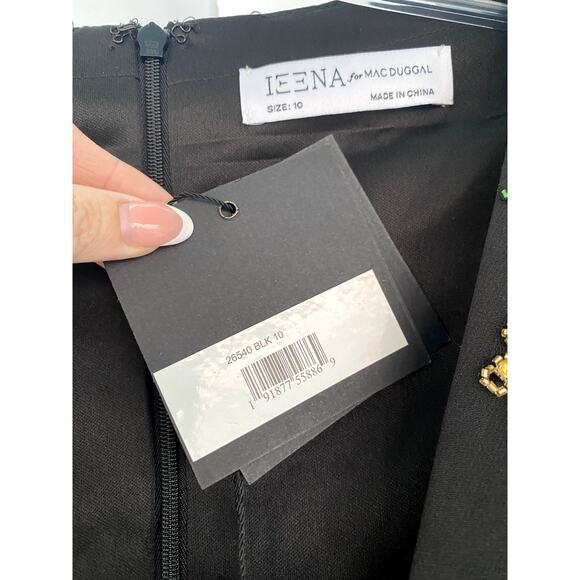 Mac Duggal 26540 Floral Accented Evening Gown Black 10 - Picture 2 of 11